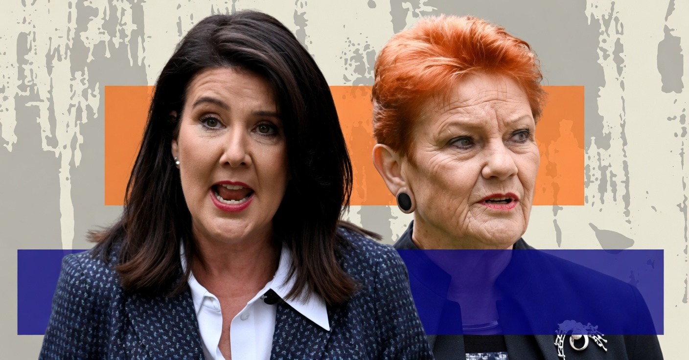 Jane Hume and Pauline Hanson side by side representing the political divide after Farrer by-election