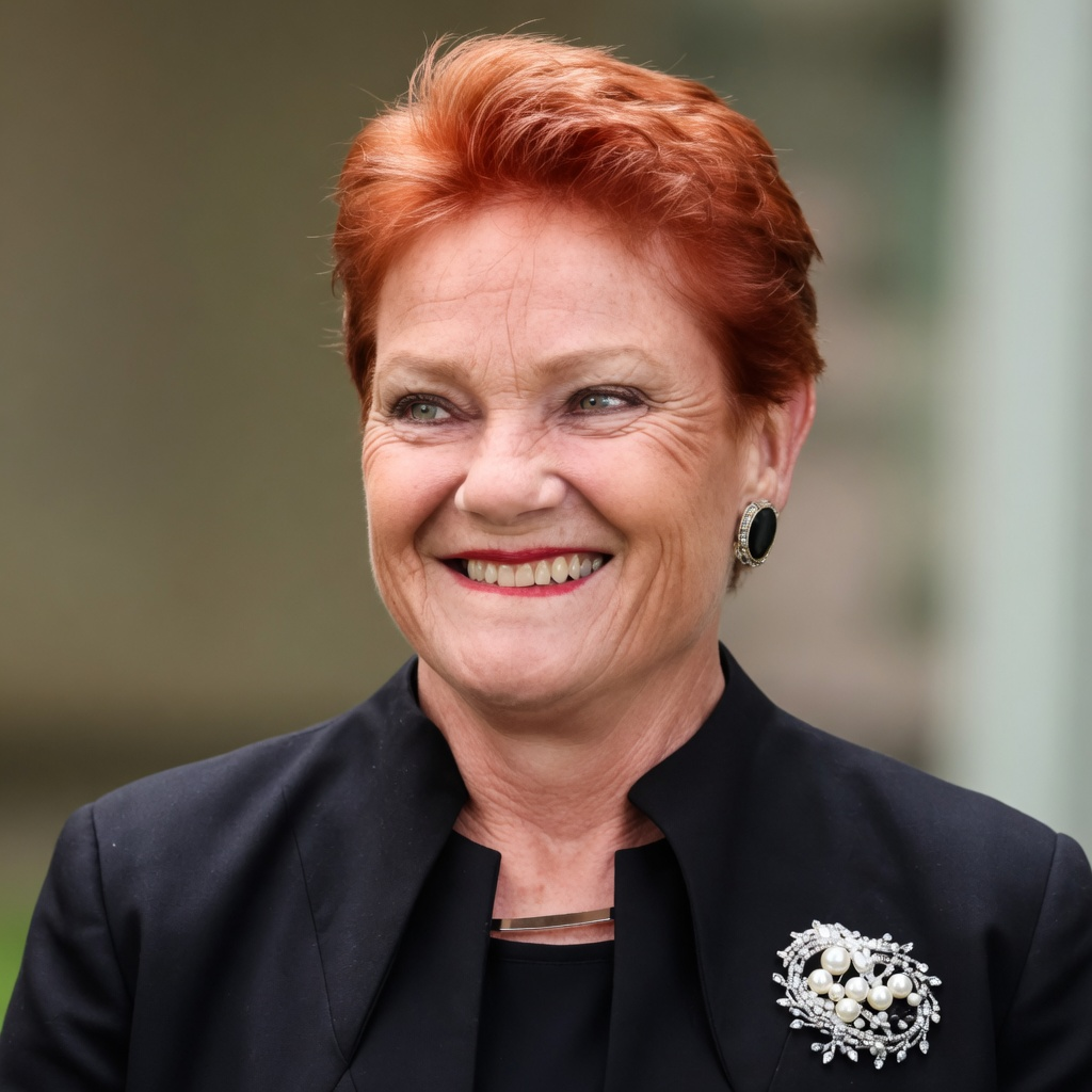 Pauline Hanson celebrating the donation of a private plane from Gina Rinehart