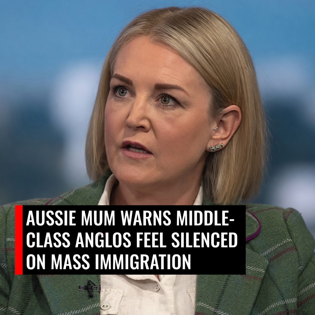Suburban mother Renee in a green tweed checkered blazer jacket during her SBS Insight television interview