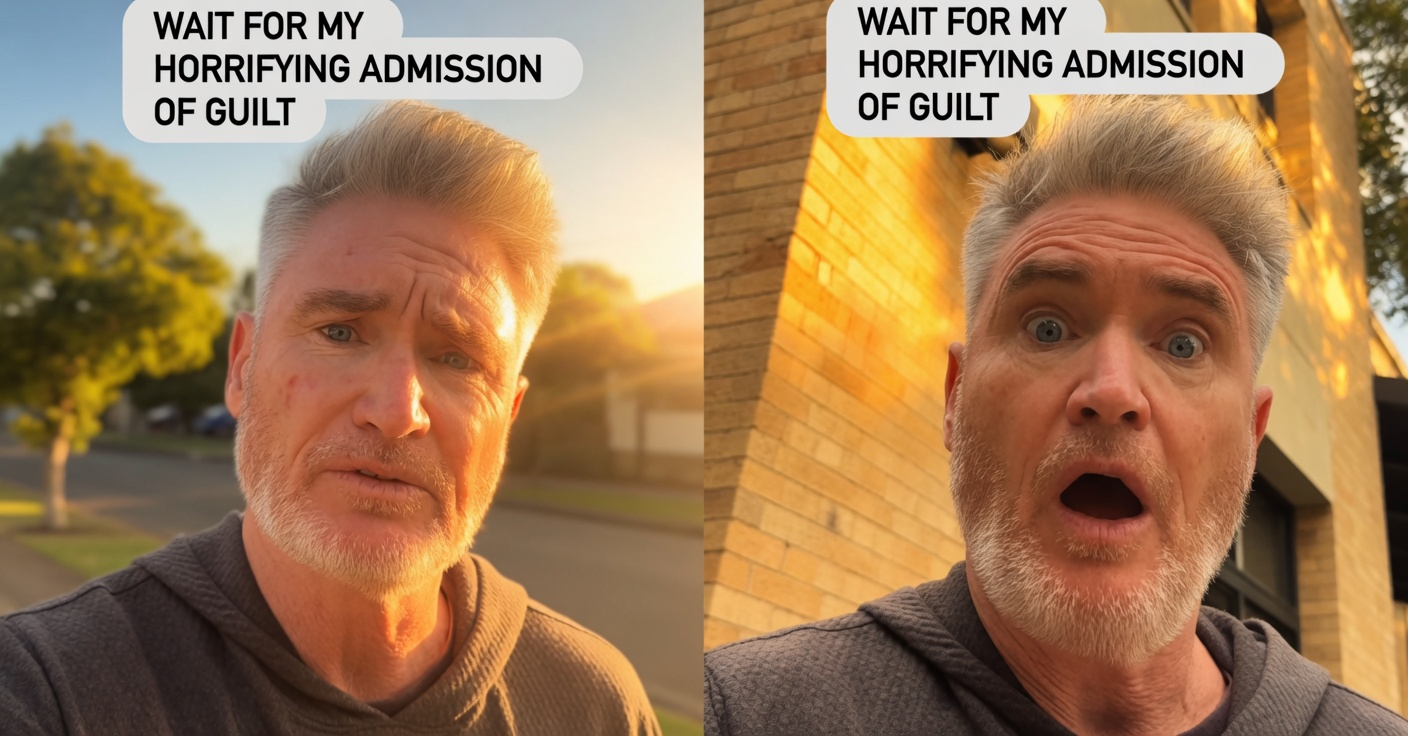 Comedian Dave Hughes executing an explosive social media broadcast demanding an early election over Labor budget lies