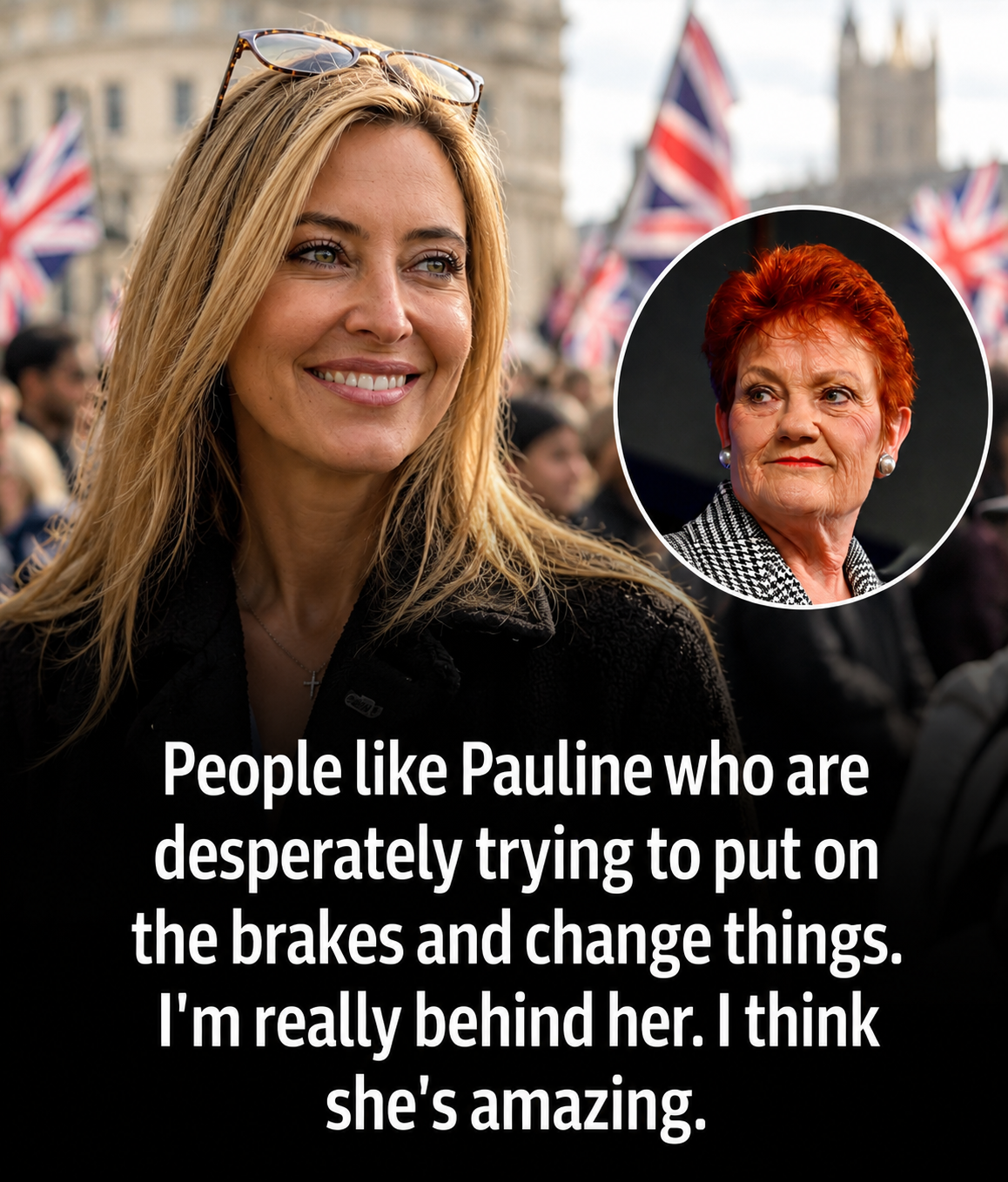 Holly Valance expressing support during a political campaign