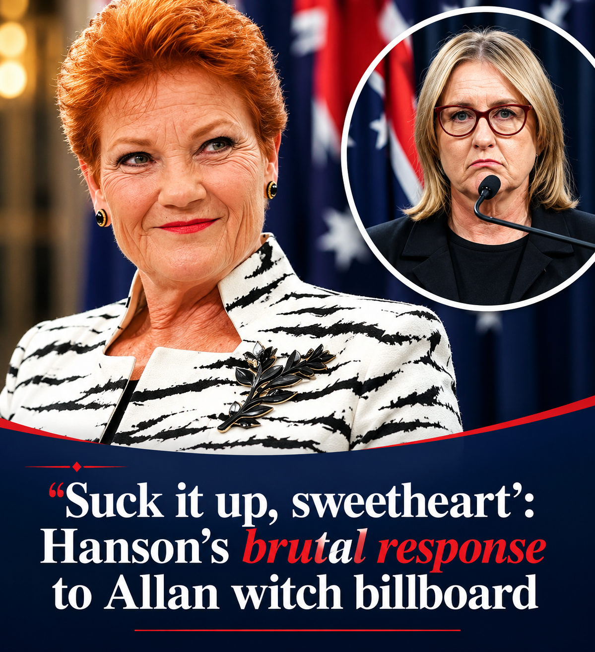 Pauline Hanson Doubles Down As Jacinta Allan Billboard Row Escalates 1 Pauline Hanson Jacinta Allan billboard controversy