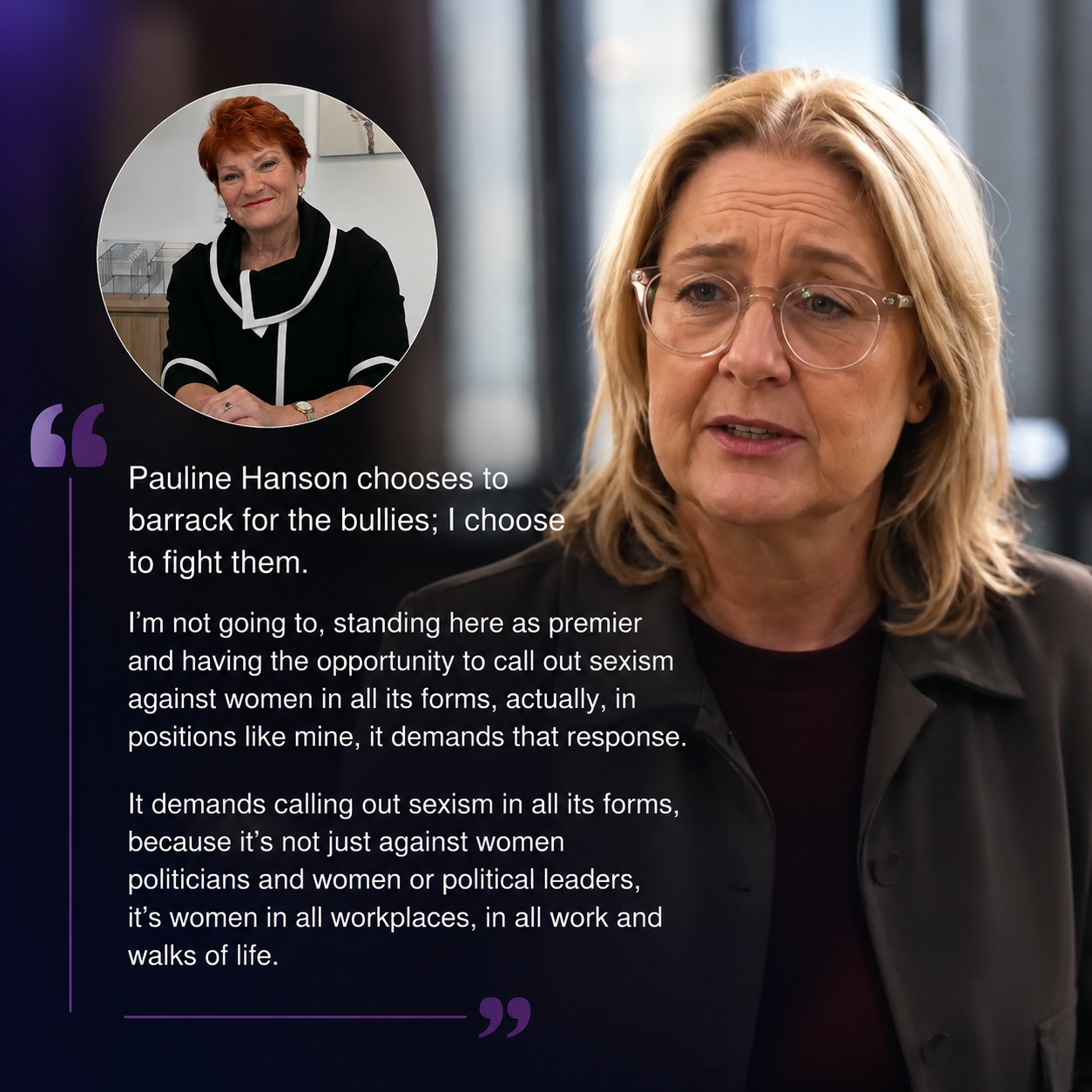 Jacinta Allan Pauline Hanson billboard controversy