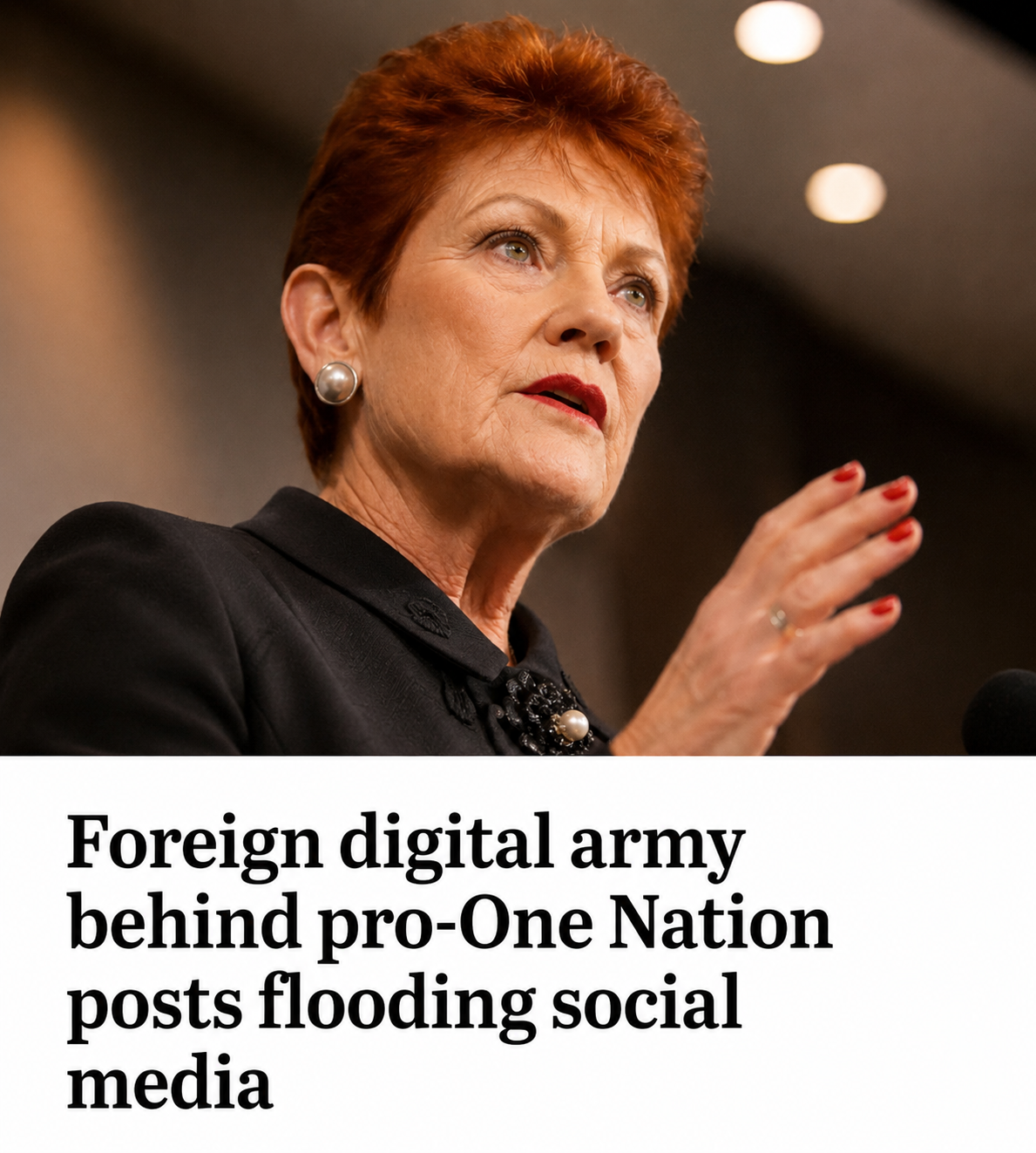 Social media and political content viewed on a mobile device
