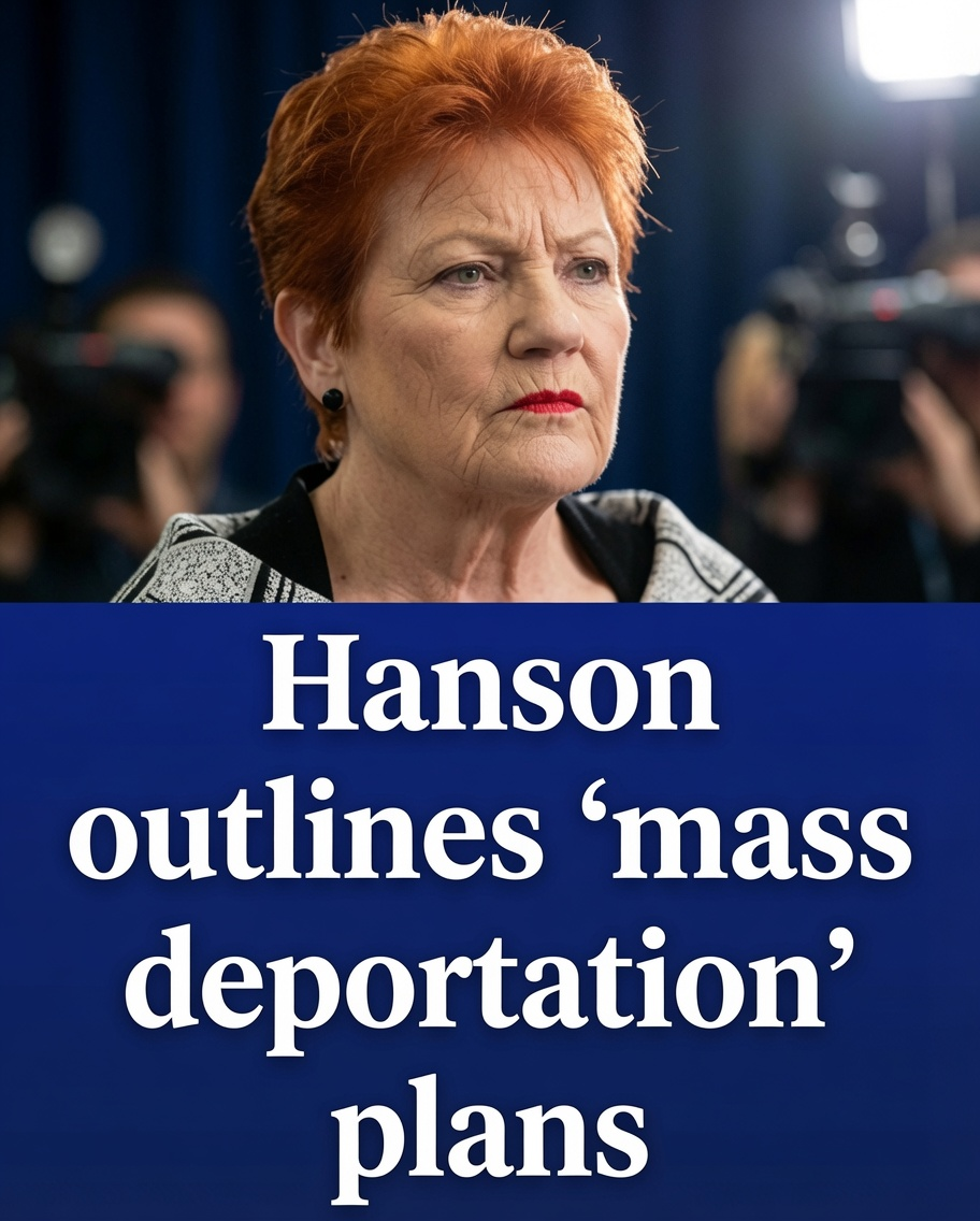 Pauline Hanson during her United Kingdom visit discussing immigration and mass deportation proposals
