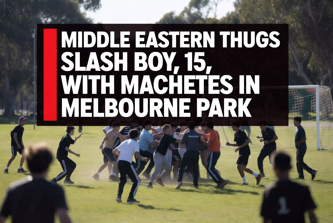 Police investigation following a machete attack on a 15-year-old boy near Sabel Reserve in Cranbourne North, Melbourne.