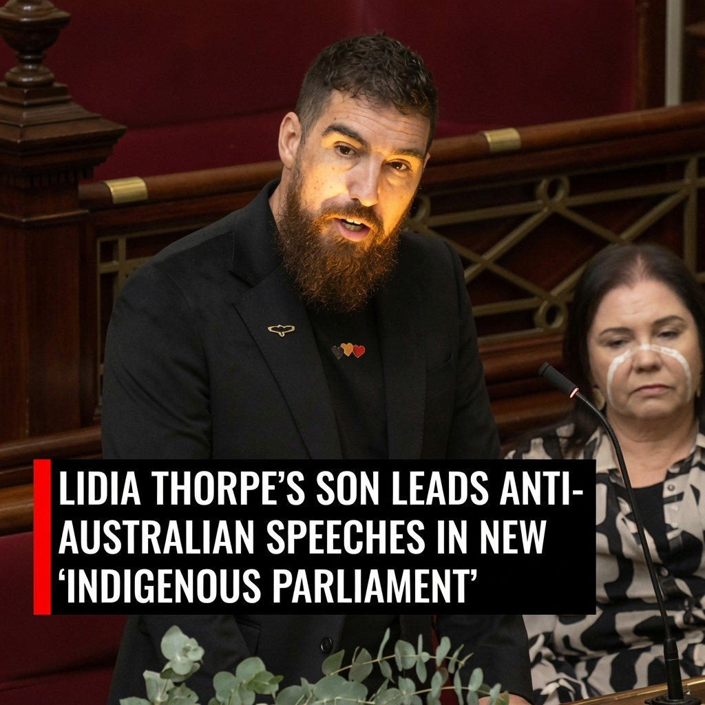 Andrew Thorpe delivering his maiden speech as a member of Victoria's First Peoples' Assembly