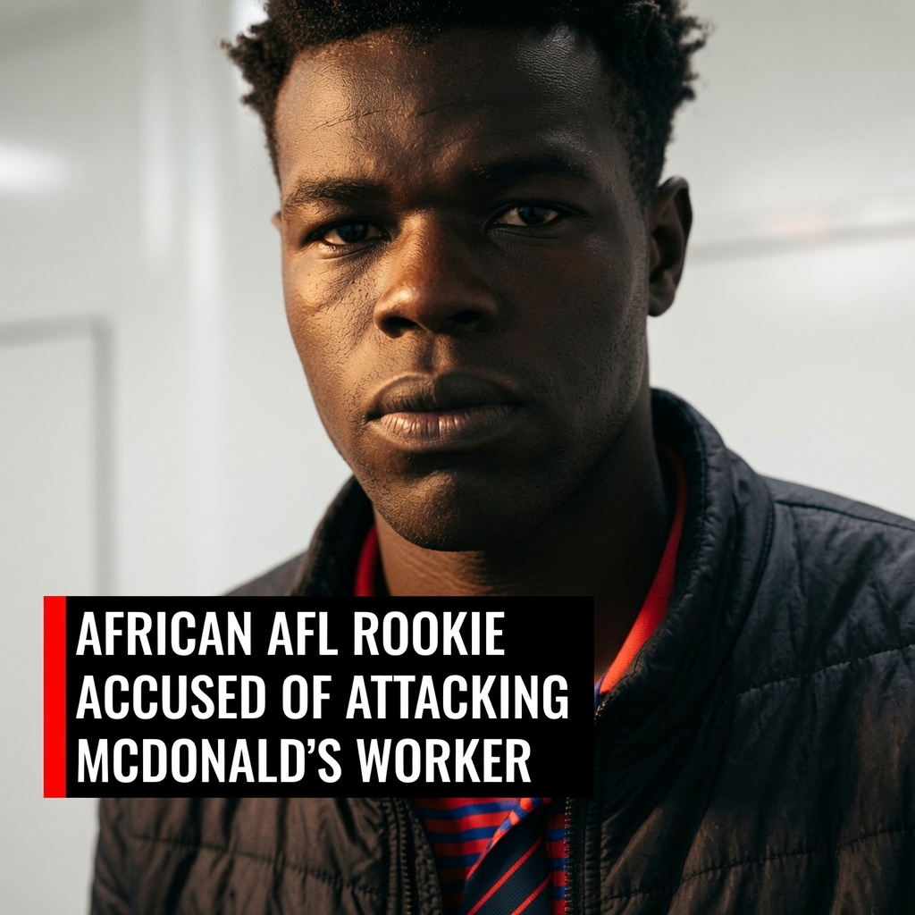 Former Essendon rookie Gach Nyuon appearing via video link while facing assault and theft charges in Melbourne