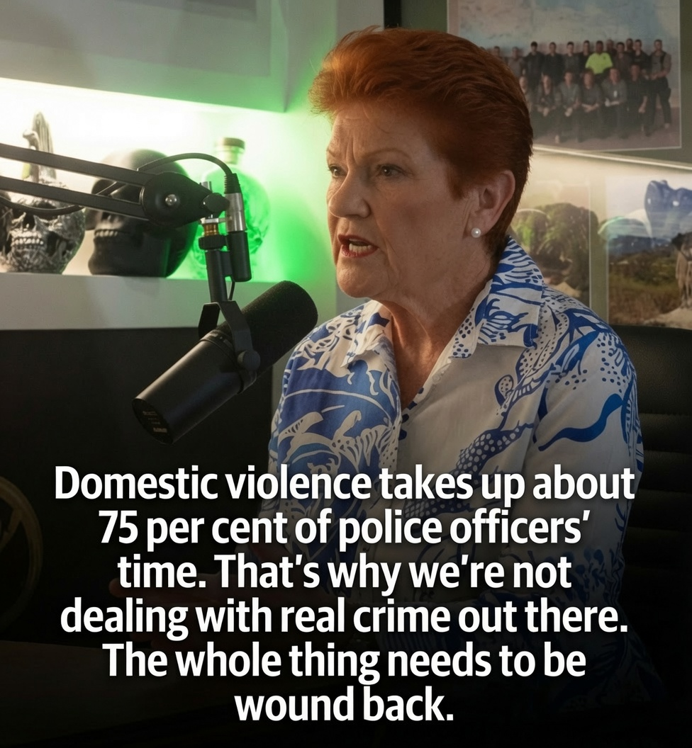 Pauline Hanson's Earlier Domestic Violence Remarks Resurface as Backlash Over 'Two-Way Street' Comments Grows 1 Pauline Hanson speaking during renewed debate over domestic violence comments