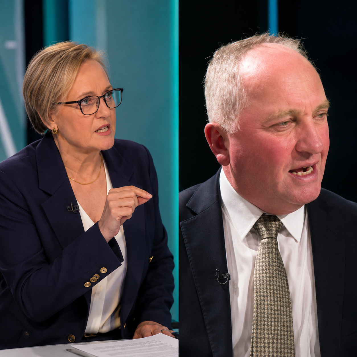 Sarah Ferguson interviews Barnaby Joyce during a widely discussed ABC 7.30 television interview