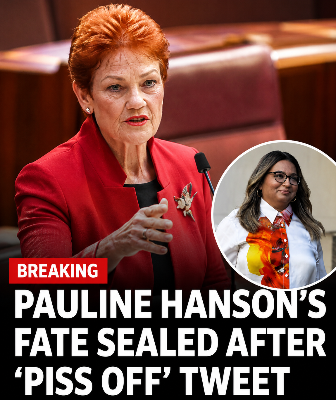 Pauline Hanson after the Federal Court dismissed her appeal in the racial discrimination case
