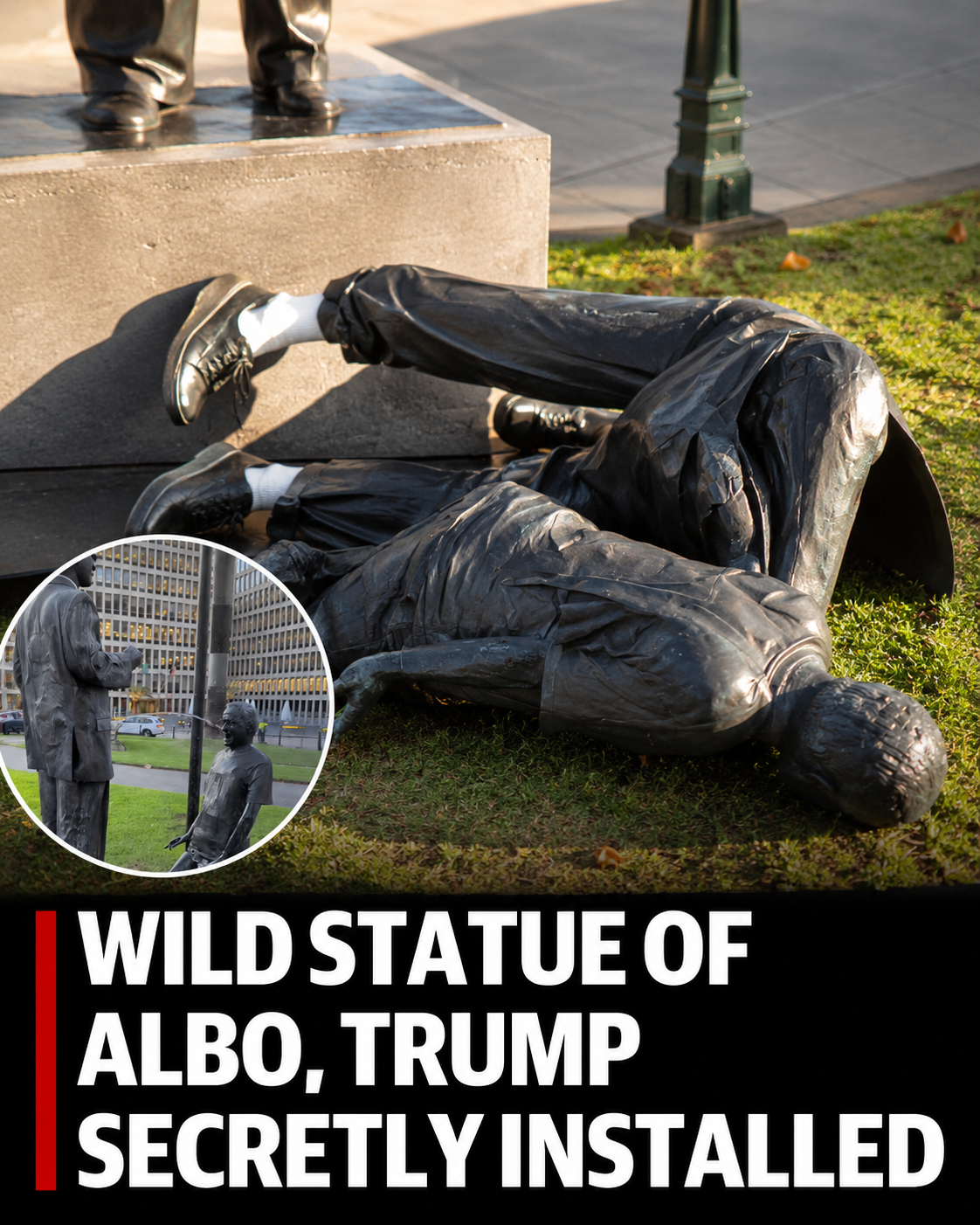 Political installation removed outside Victoria's Parliament House