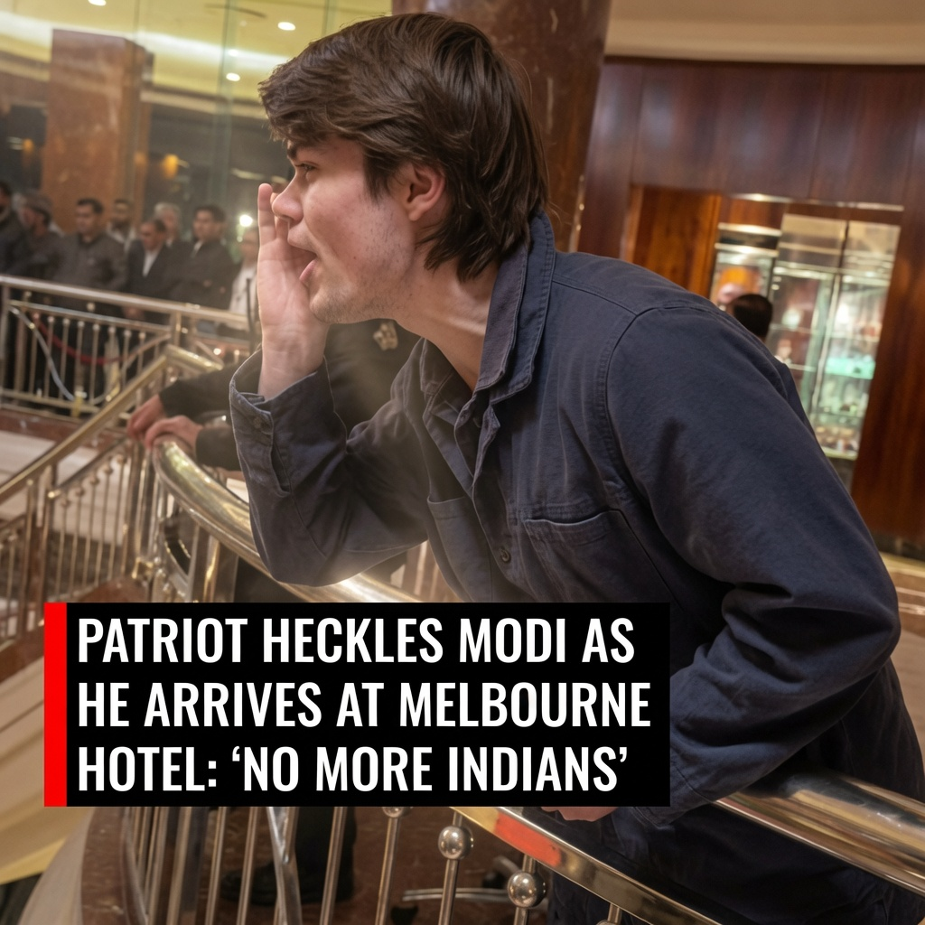 Indian Prime Minister Narendra Modi arrives in Melbourne during his official visit to Australia