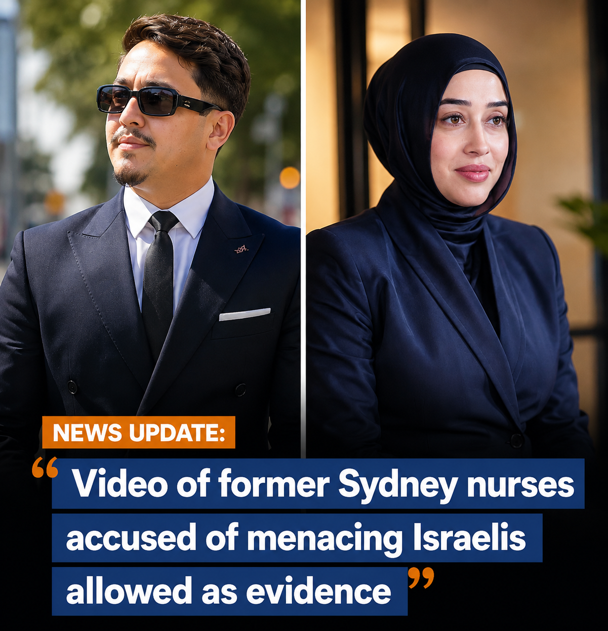 Court Reinstates Video Evidence in Trial of Former Sydney Nurses Accused Over Alleged Threats to Israelis 1 Former Bankstown Hospital nurses Sarah Abu Lebdeh and Ahmad Rashad Nadir outside court