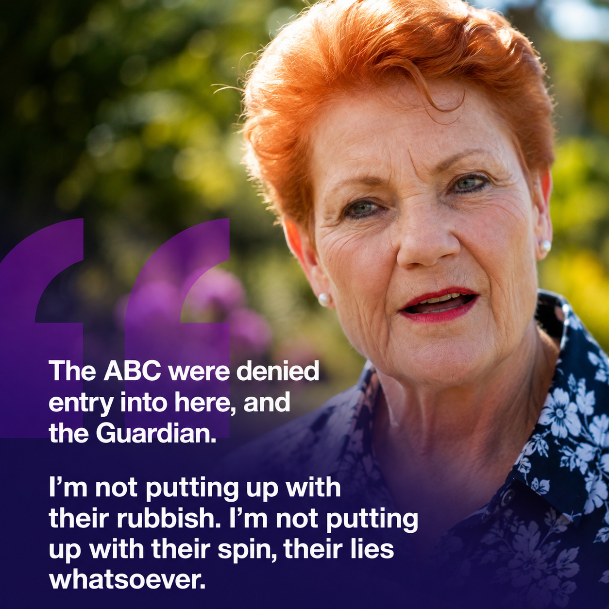Pauline Hanson speaking during One Nation's Victorian election campaign launch