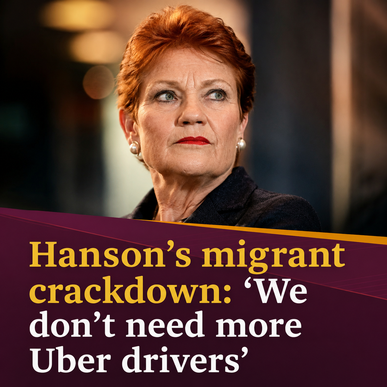 Pauline Hanson speaks about Australia's migration policy and calls for lower migration levels.