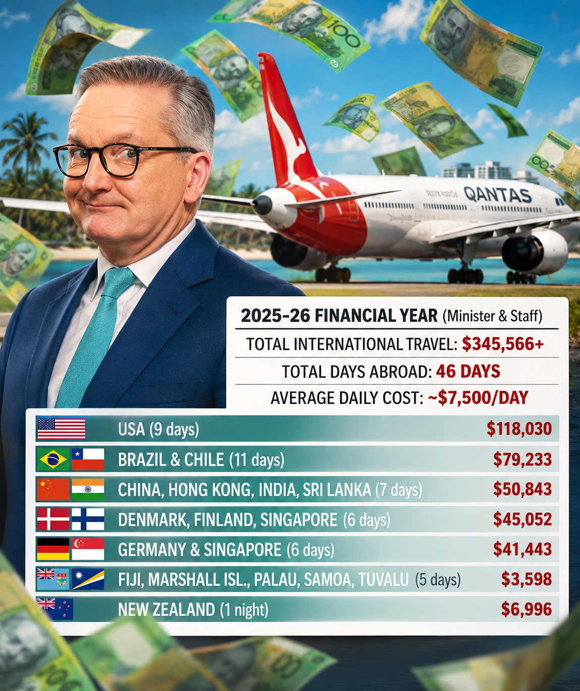Chris Bowen's $345,000 global travel bill sparks scrutiny as critics question Labor's net zero messaging 1 Climate Change Minister Chris Bowen during international climate engagements